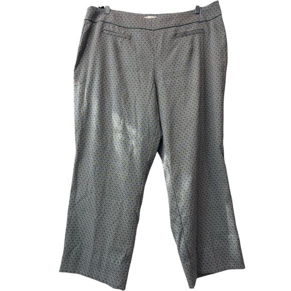 Cato Plus Size 22W Pull On Elastic Pants Pockets Black White Geometric Pattern - Picture 1 of 5